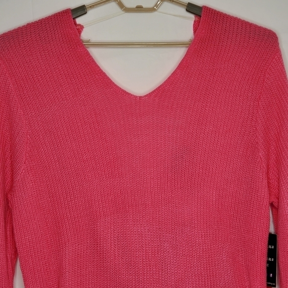Almost Famous Pink Sweater Size 3X Knot Twist Detail Coquette Balletcore NEW - Picture 6 of 16
